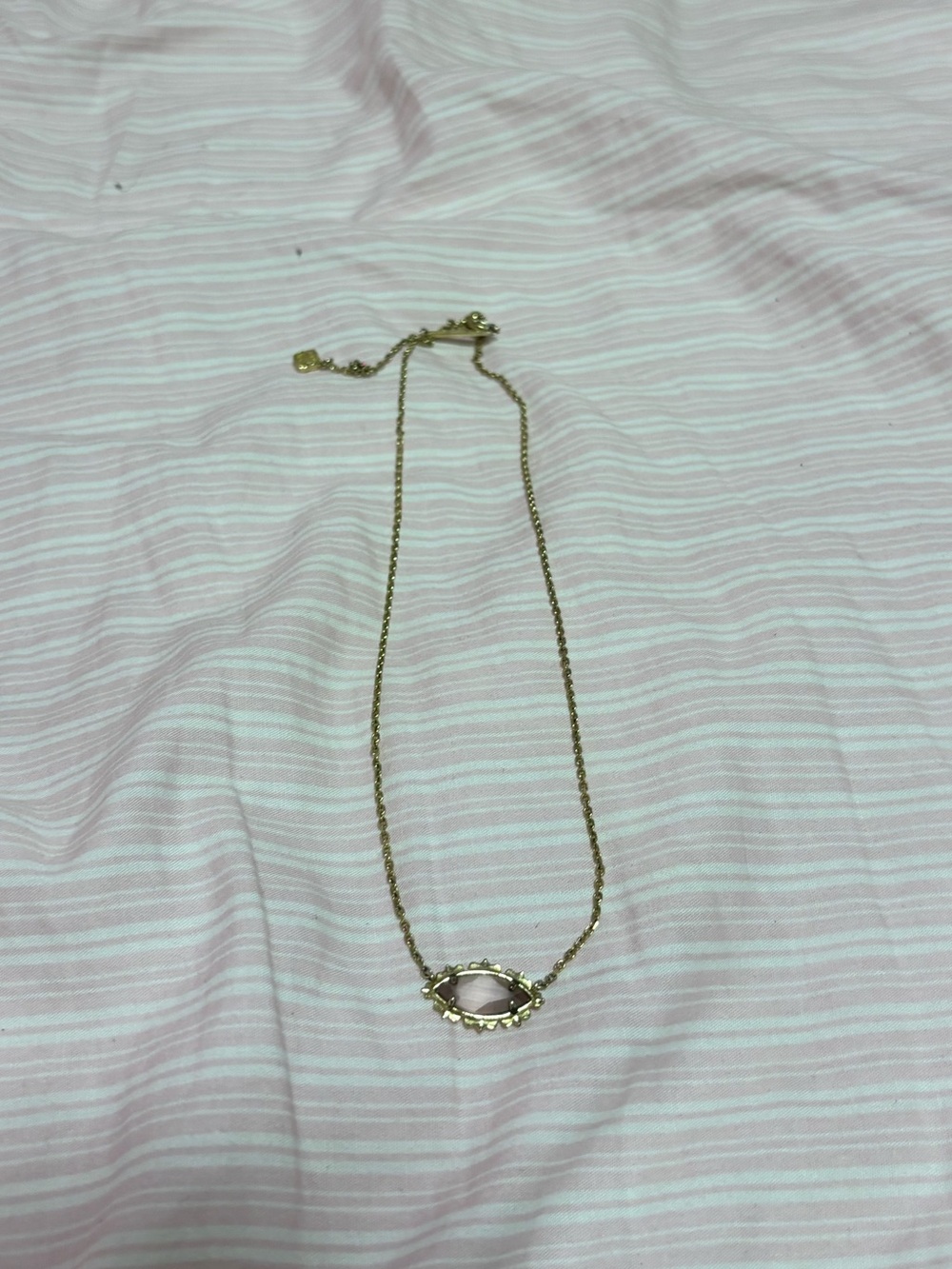 Kendra Scott Gold-Tone Pink Stone Pendant Necklace - Women Jewelry